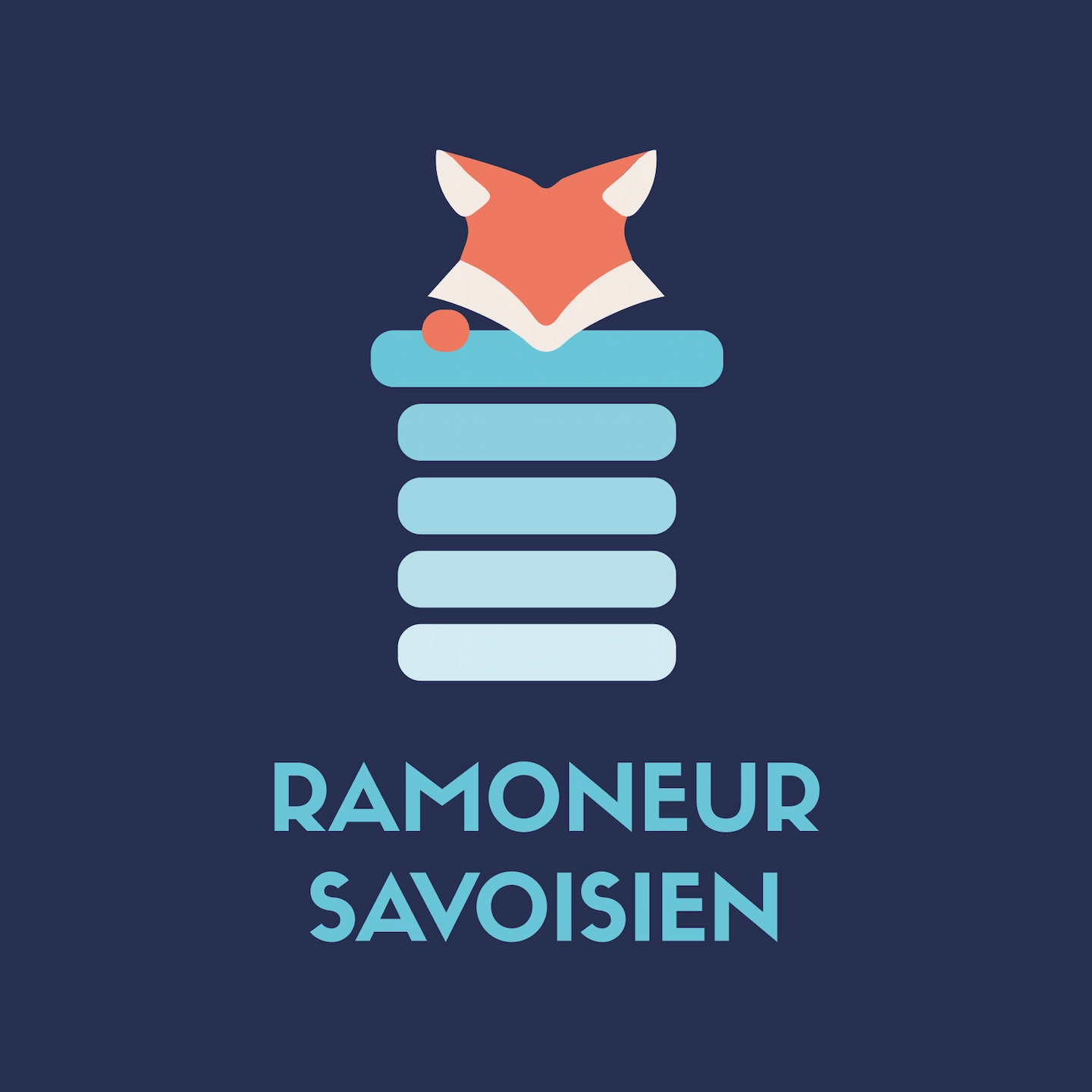 Le logo du Ramoneur Savoisien, présente un renard et une cheminée