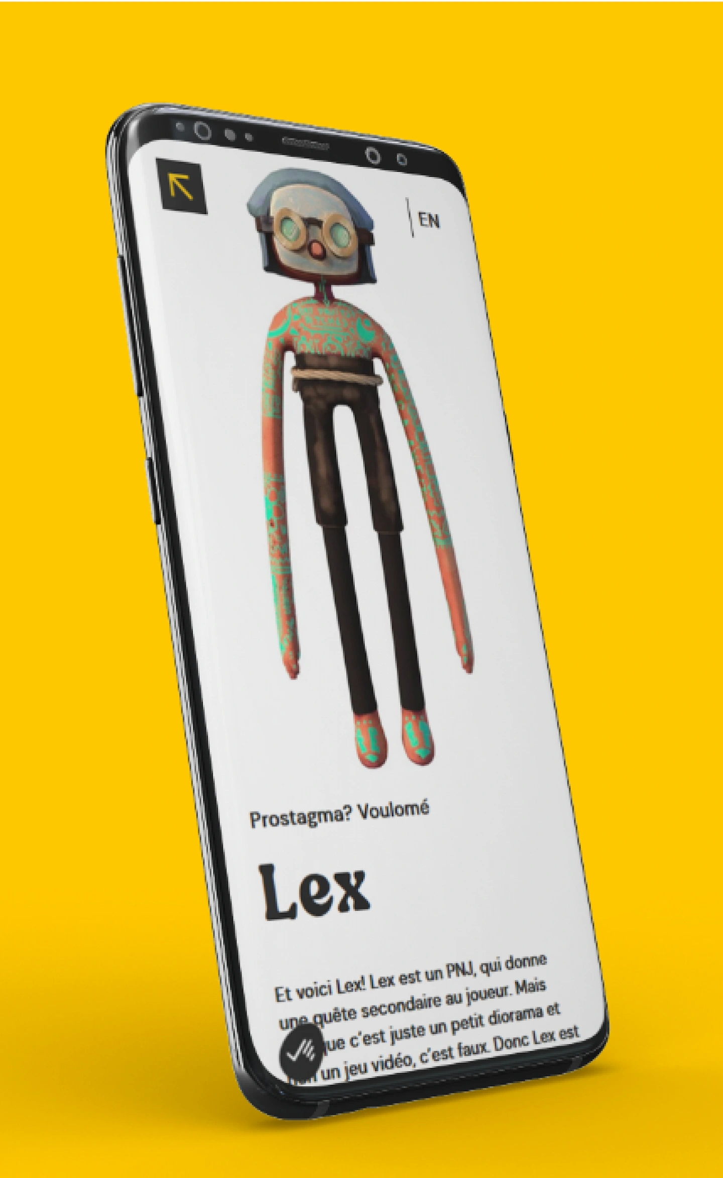 La vue mobile du projet Lex du site de Jade Nargeot