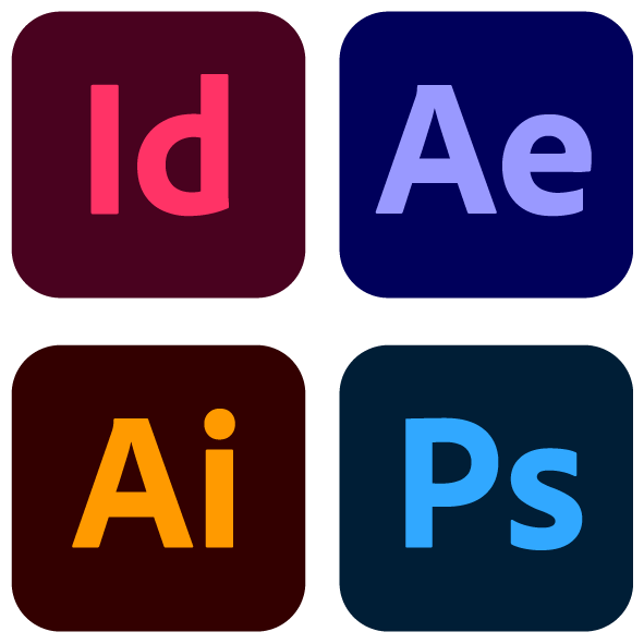Les logo de la suite Adobe