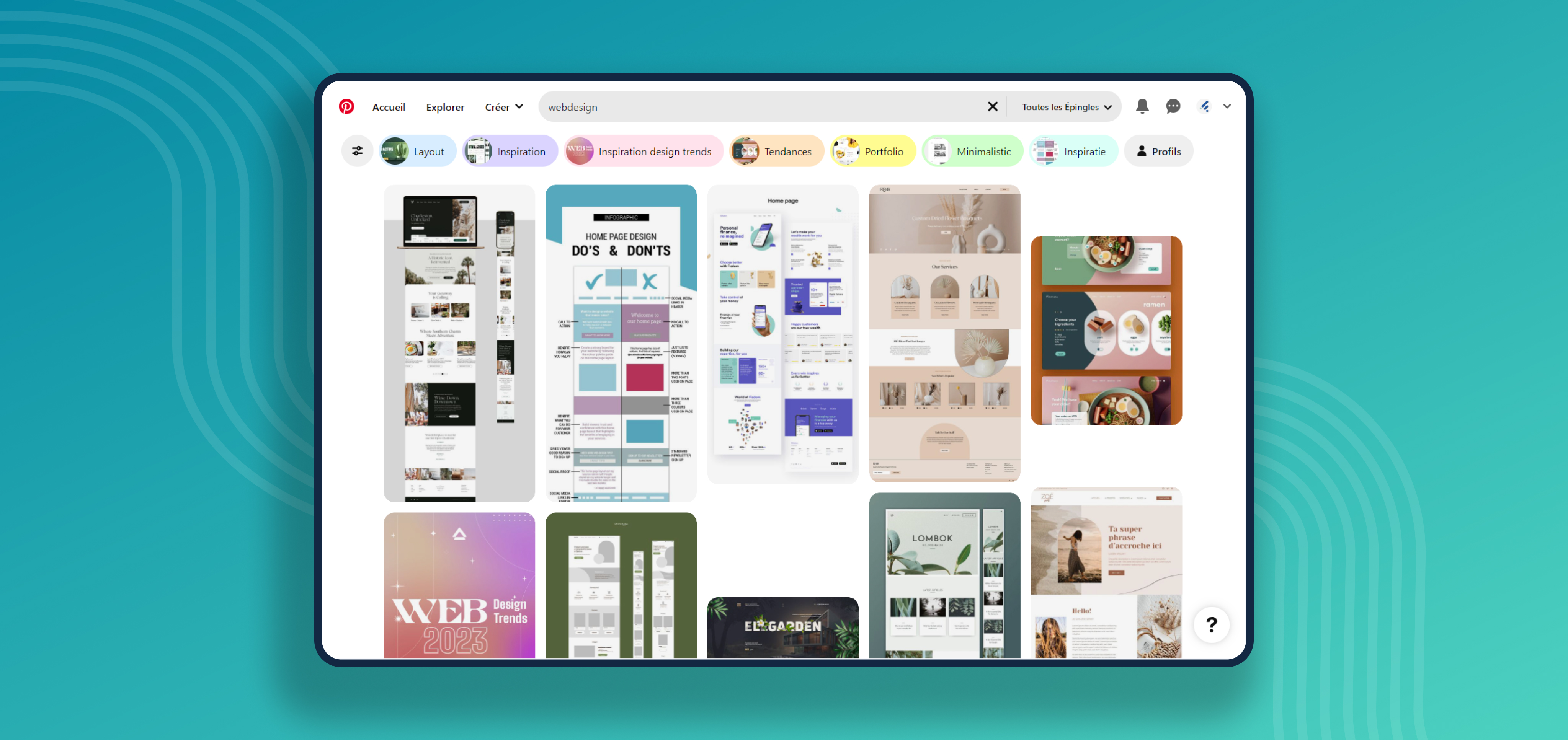 Le site d'inspiration en webdesign Pinterest