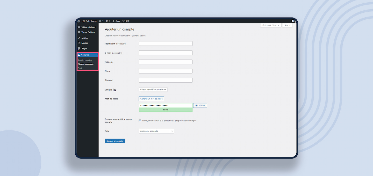 fluffy agency ajouter utilisateurs wordpress