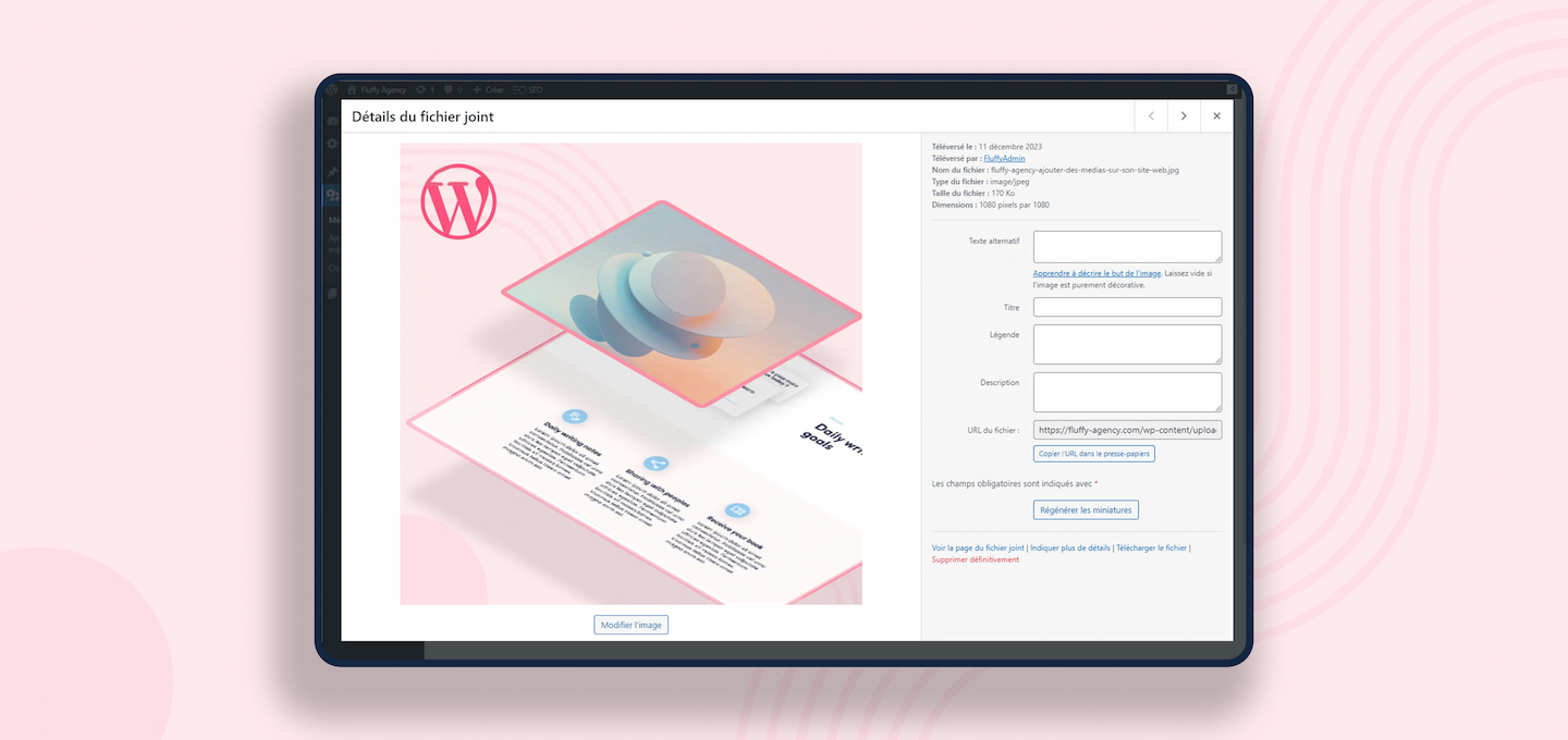 fluffy agency back office wordpress renommer media