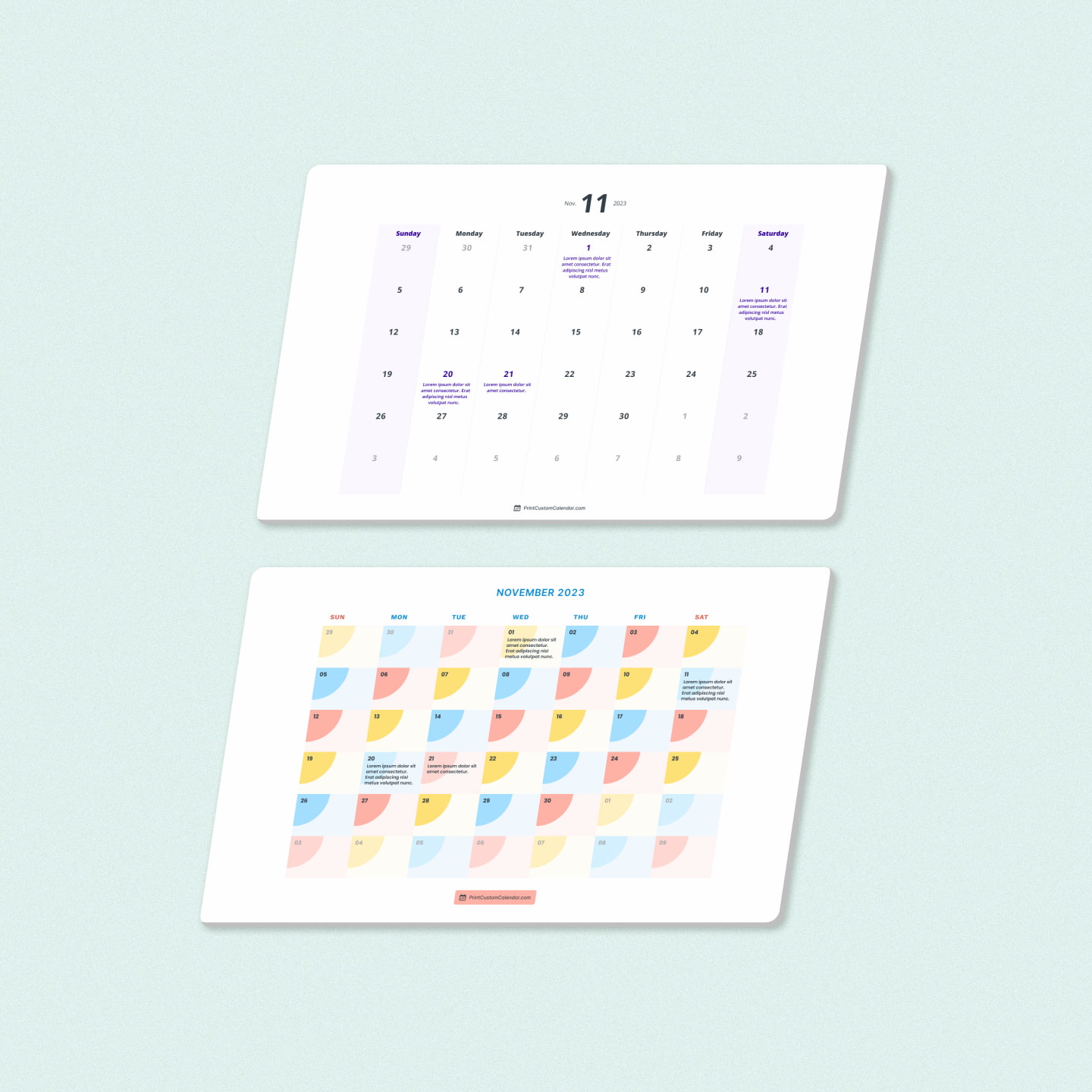 fluffy agency design calendriers