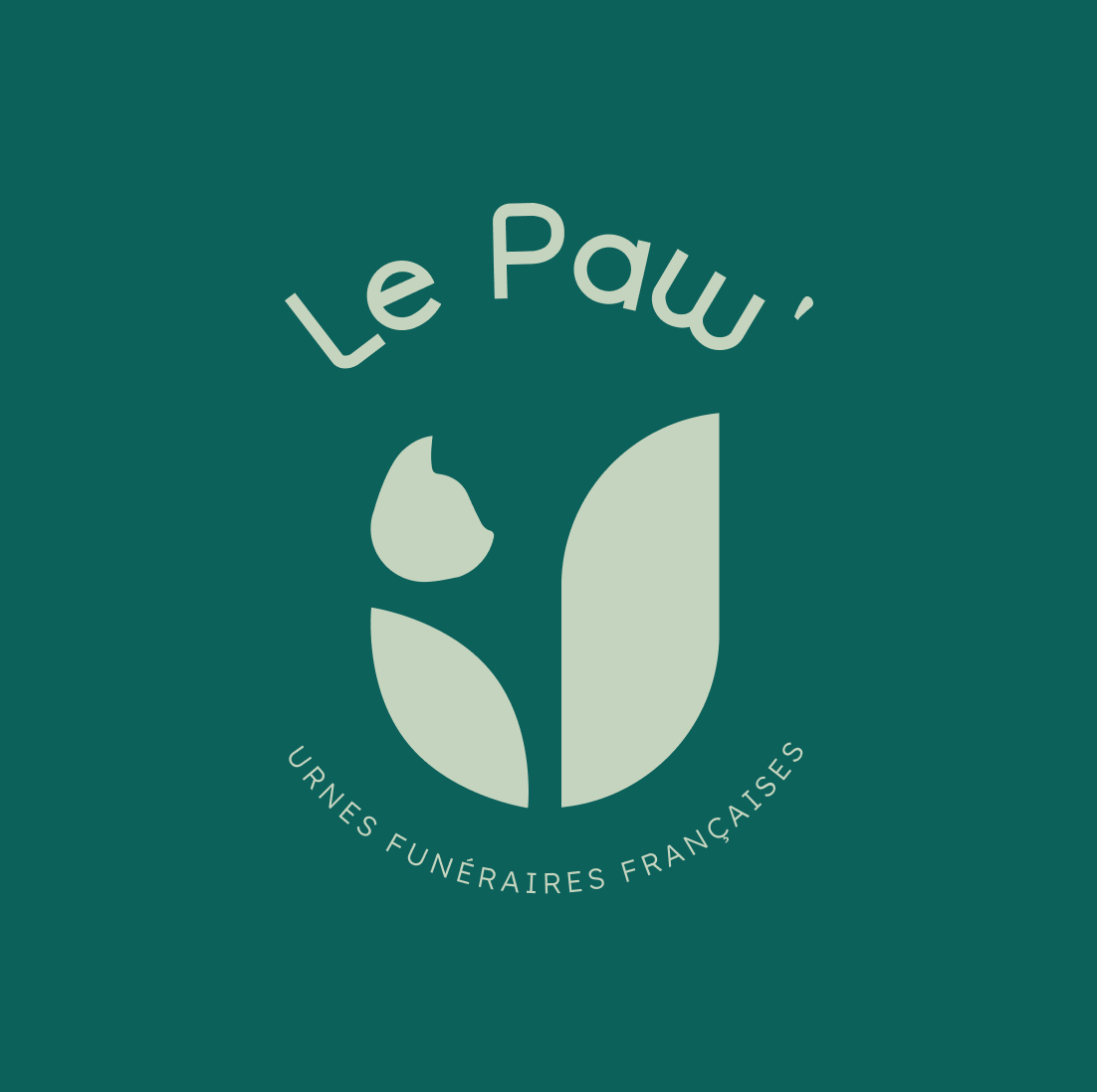 fluffy agency le paw logo vertical vert fonce