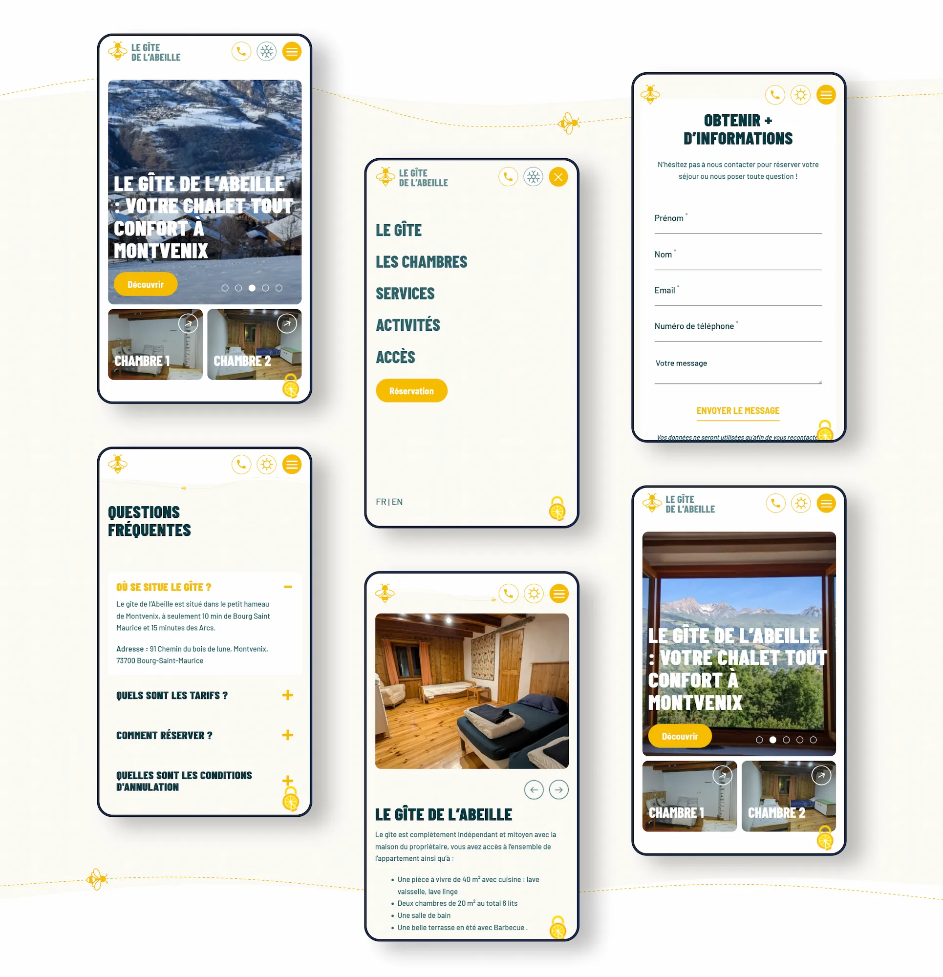 fluffy agency site vitrine le gite de l abeille mobile webdesign
