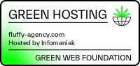 Certification Green Web Foundation : fluffy-agency.com est hébergé sur Infomaniak