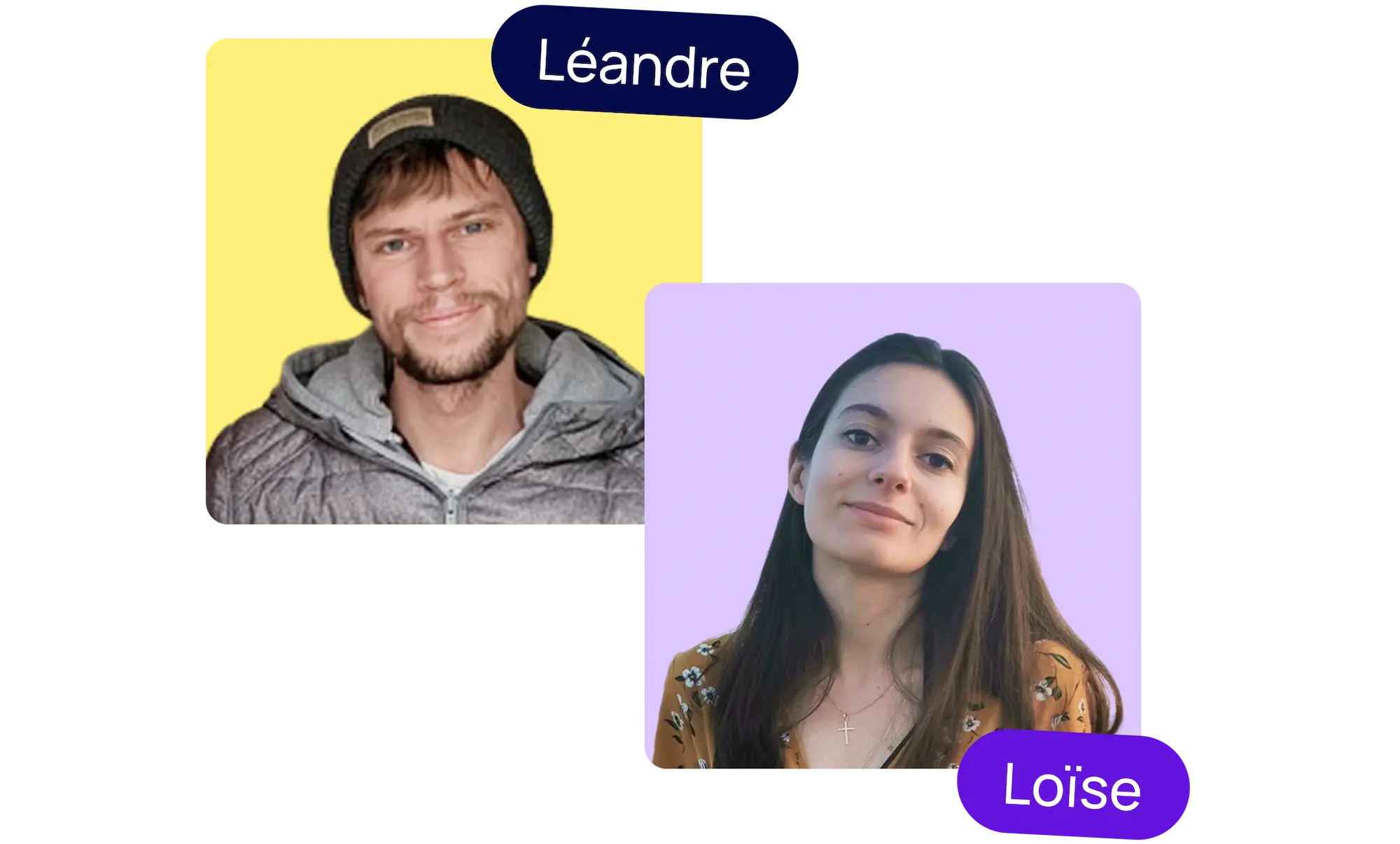 Les fondateurs et gérants de Fluffy Agency : Loïse et Léandre