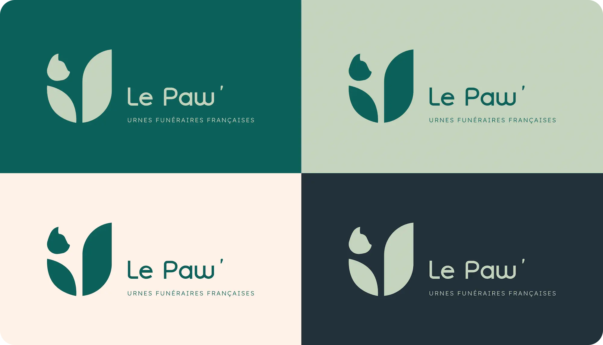 Logo Le Paw – variantes 1, 2, 3 et 4 - urne funéraire animal pot de fleurs