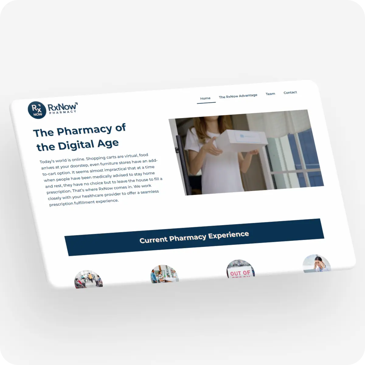 Capture d'écran du site de la pharmacie RxNow Pharmacy