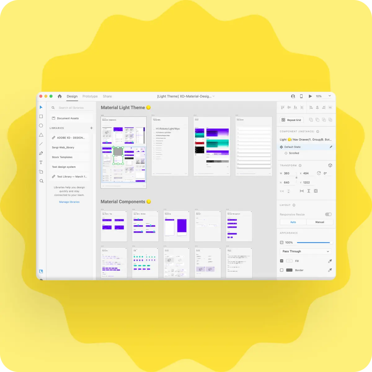 Présentation de la page web du logiciel Adobe XD