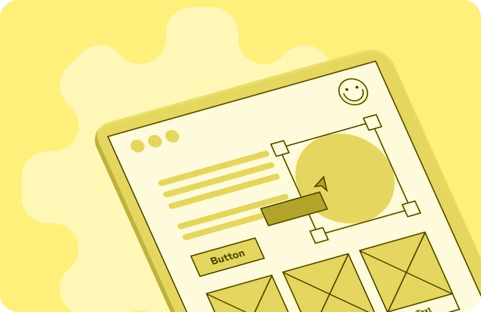 Image vectoriel d'un wireframe de logiciel de webdesign