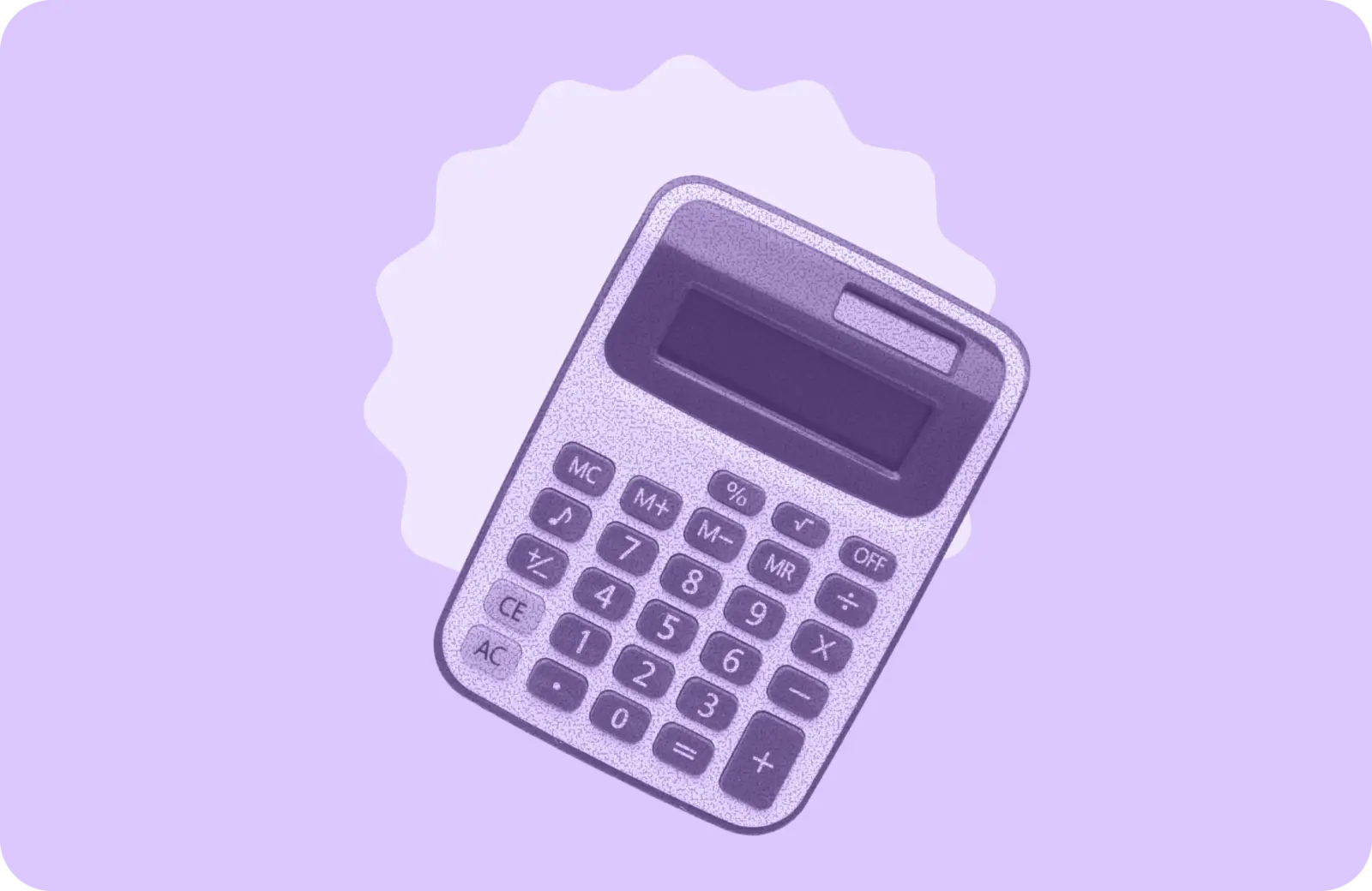 Une calculatrice isolée au centre de l'image