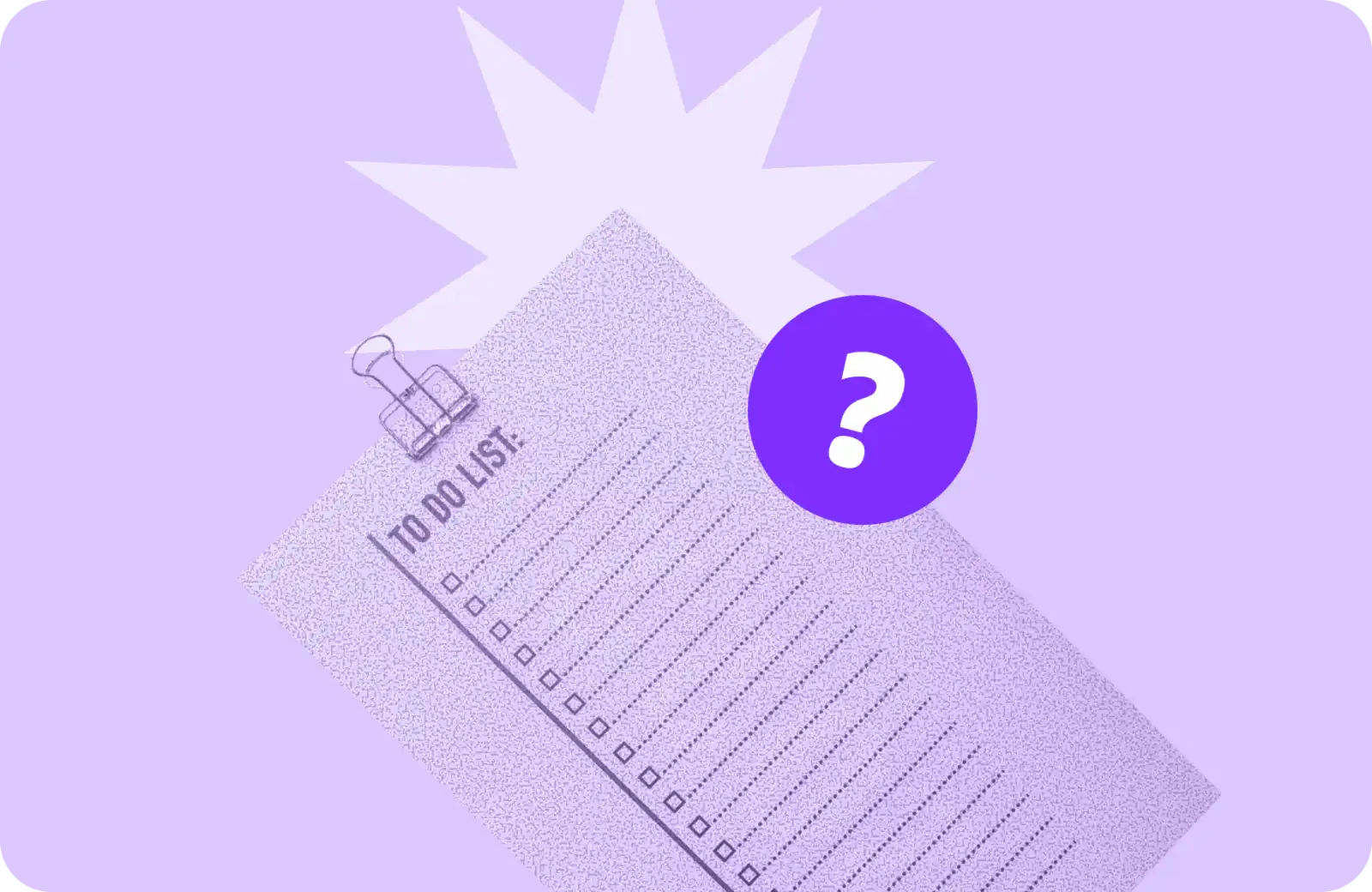 Document type to do list détouré avec un "?" entouré