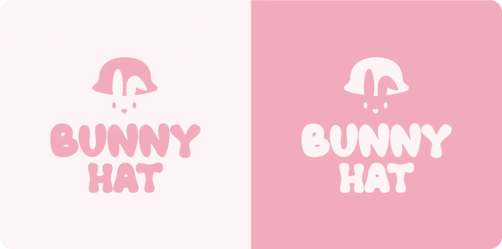 Déclinaison du logo Bunny Hat de deux couleurs rose