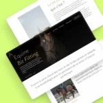 3 écrans superposés de la page d'accueil du site web d'Equine Bit Fitting