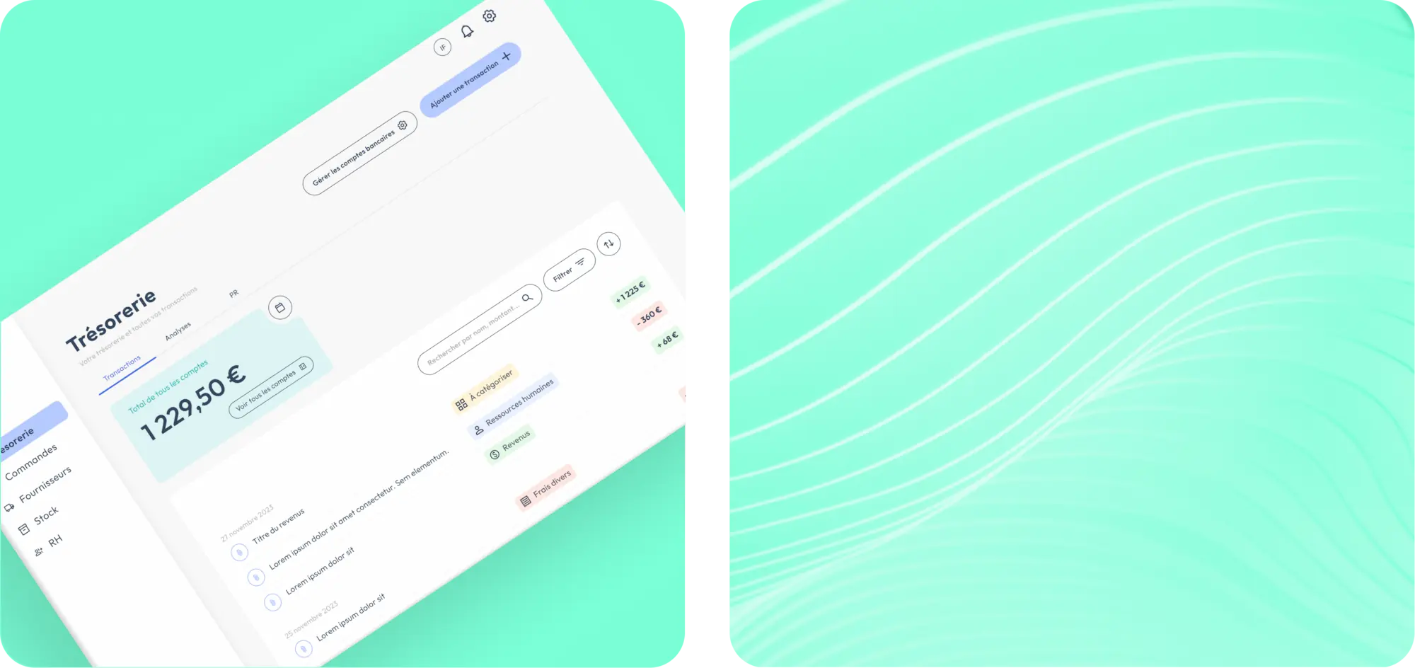 Présentation du dashboard de Finance IOA et texture