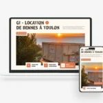 Vue desktop et mobile de la page d'accueil Gi Location de bennes