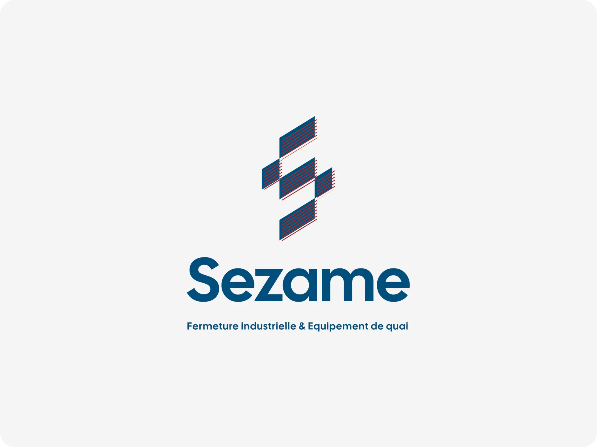 Logo Sezame avec le slogan "fermeture industrielle & équipement de quai"