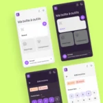 Écrans mobile de l'application Vigie Terrain : page d'accueil de la boîte à outil et clavier pour entrer code EAN. Light et dark mode.