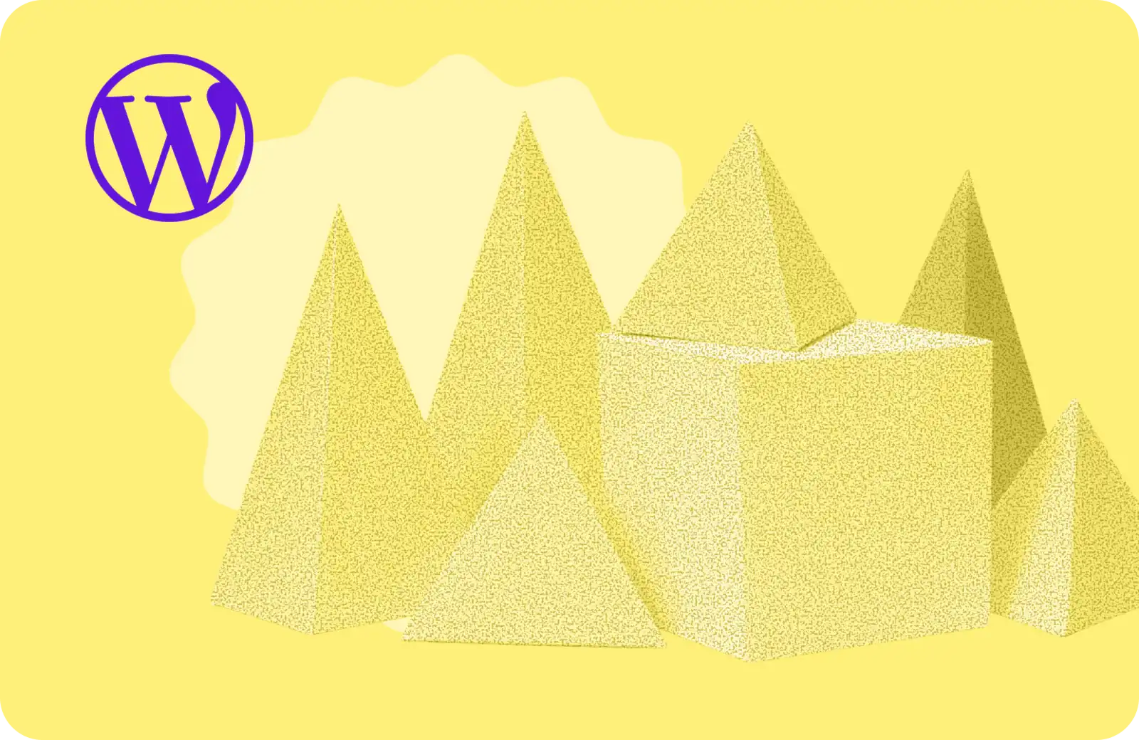 Cubes et pyramides d'assemblage 3D avec le logo WordPress