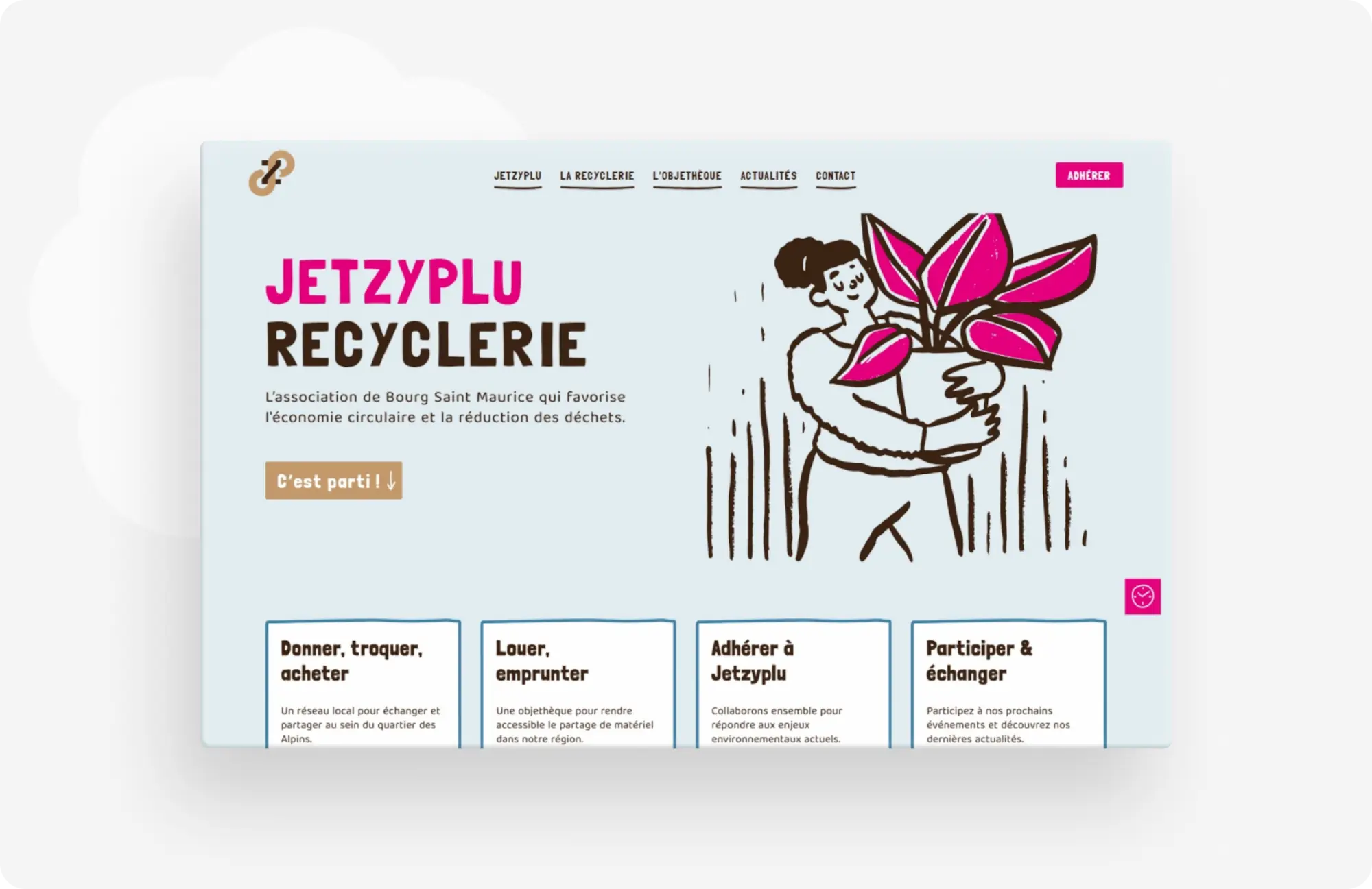 Capture d'écran de la page d'accueil du site de l'association Jetzyplu
