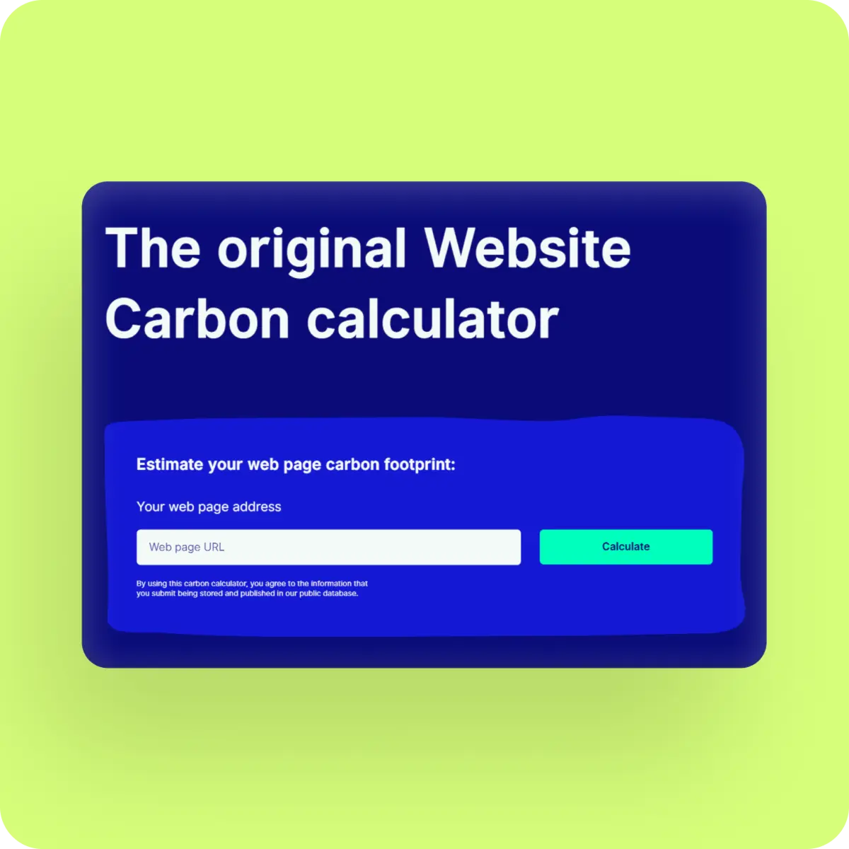 Capture d'écran du site Website Carbon